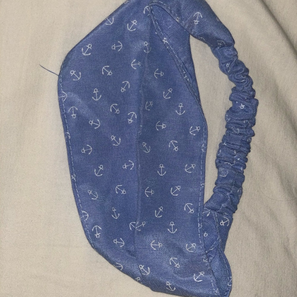 Light Blue Anchor Headband